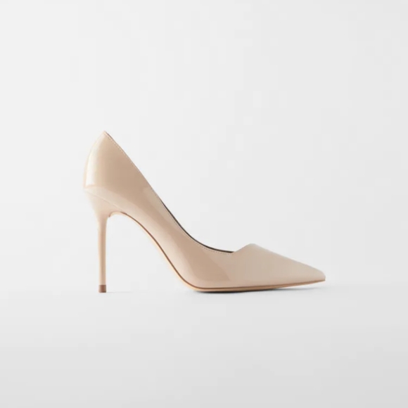 Beige Patent finish high heels Zara size 8 - Picture 3 of 4